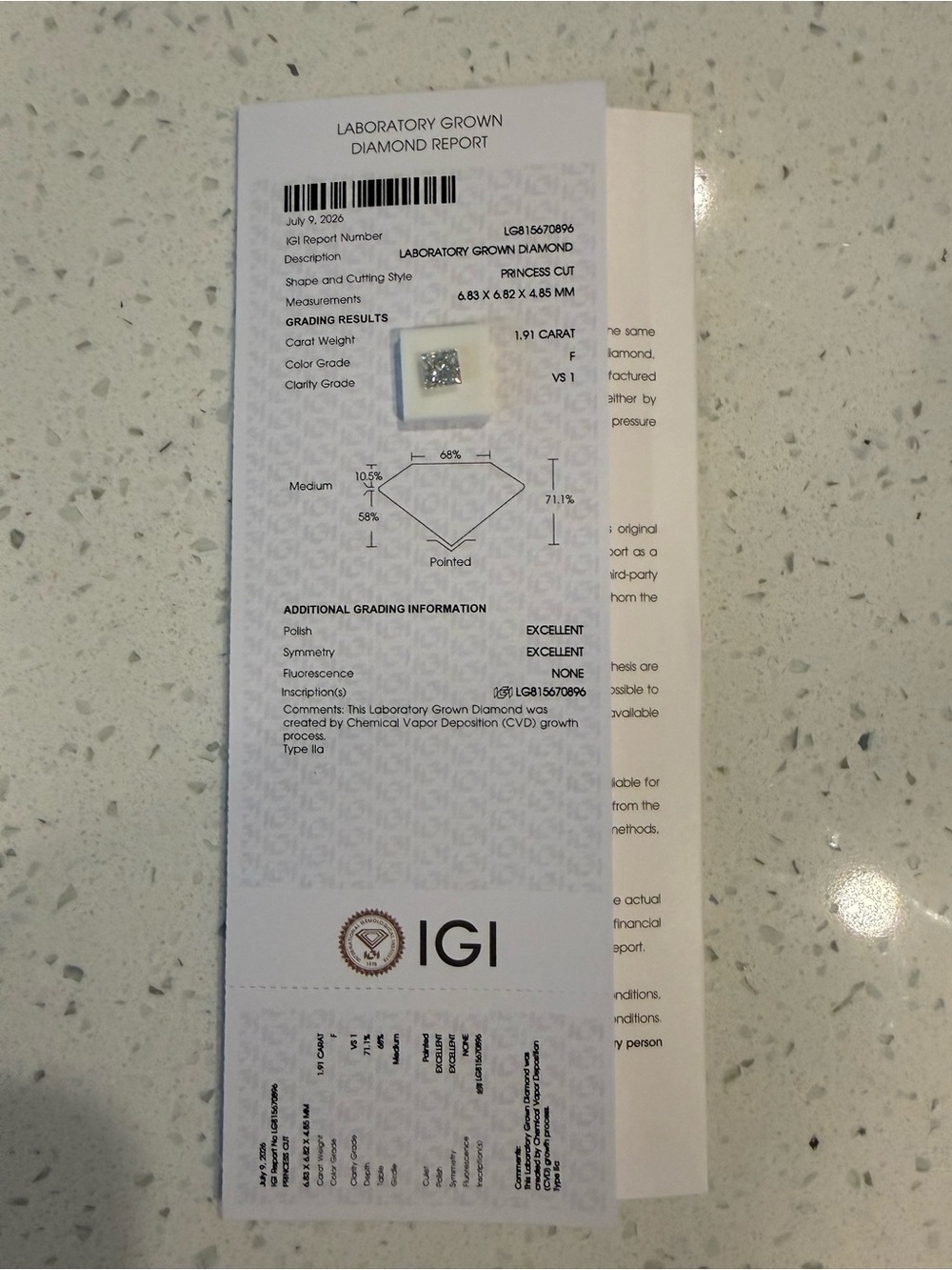Lab Grown Diamond - Certified